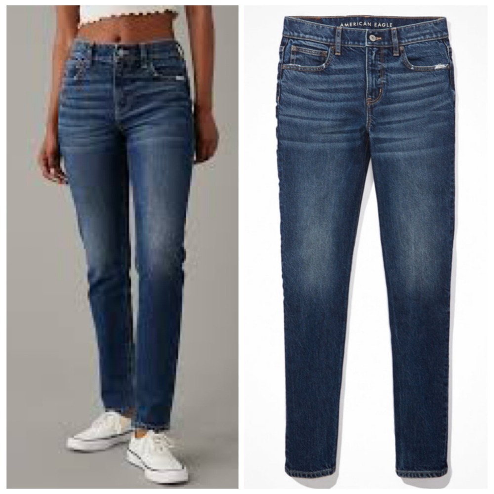 American Eagle 90s Skinny Jeans Womens 2 Blue Stretch Denim High Rise‎ Retro